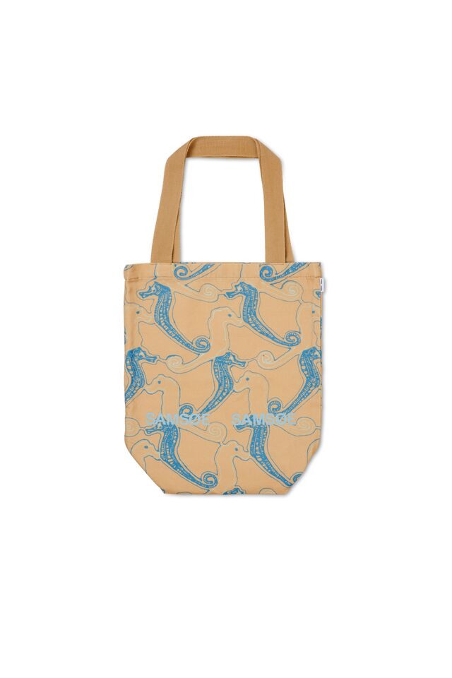 Samsoe Tasche Bag Frin Shopper Aop Auqa Seahorse Seepferdchen