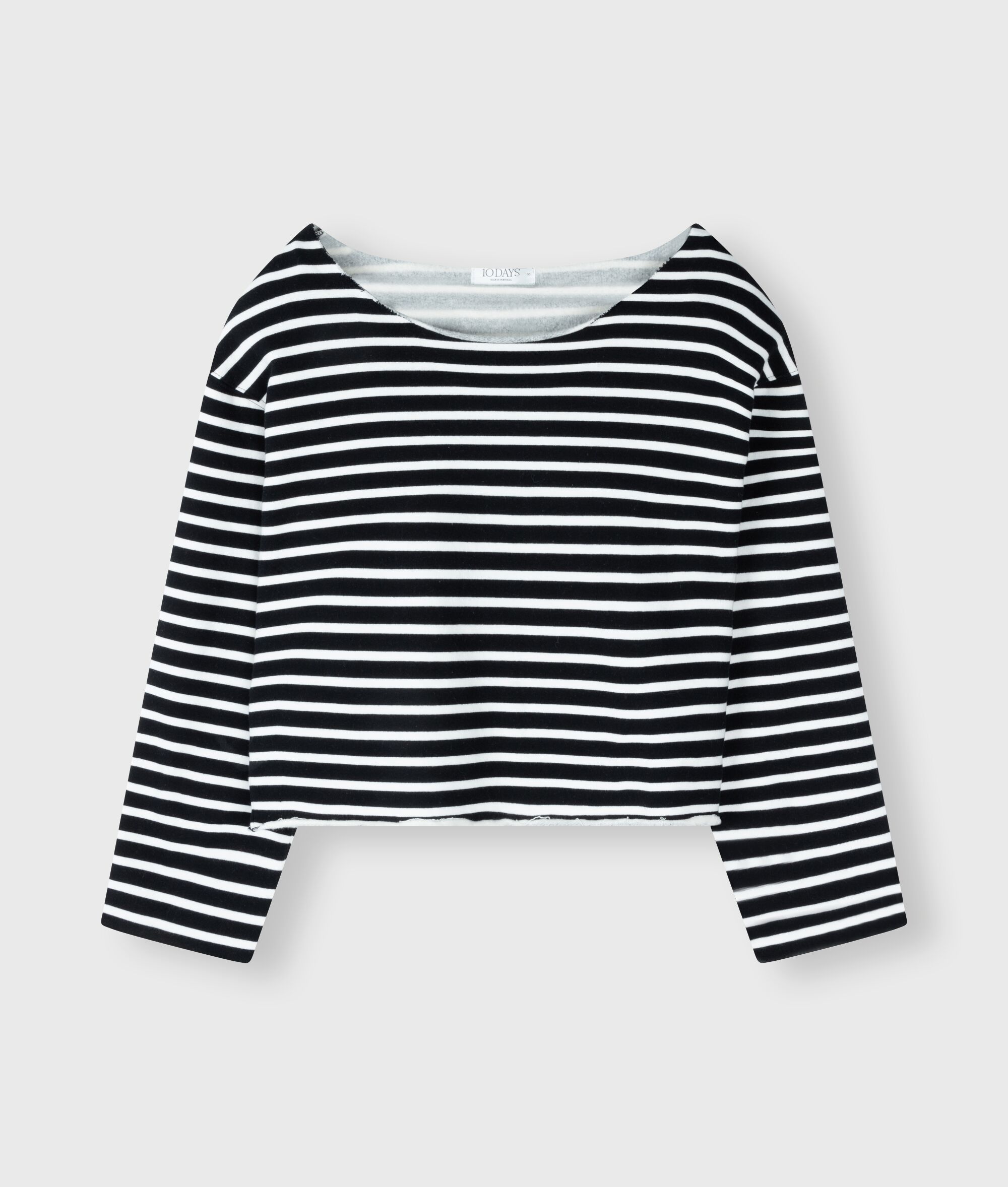 20 801 4202 3002 10days Amsterdam Boat Neck Sweater Stripes Black Ecru (2)