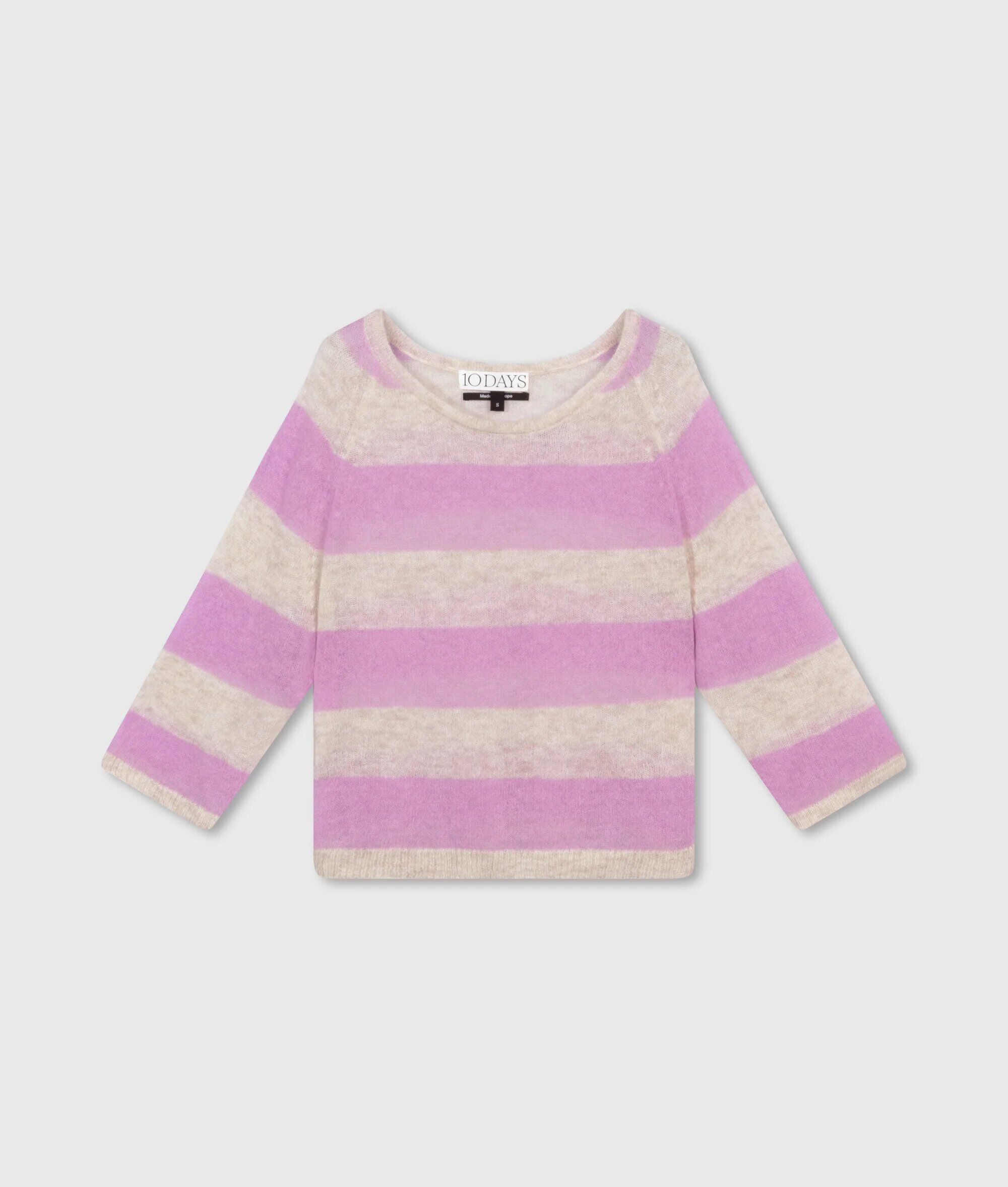 20 606 4202 3051 10days Amsterdam Light Safari Violet Lila Sweater Thin Knit Stripes (2)
