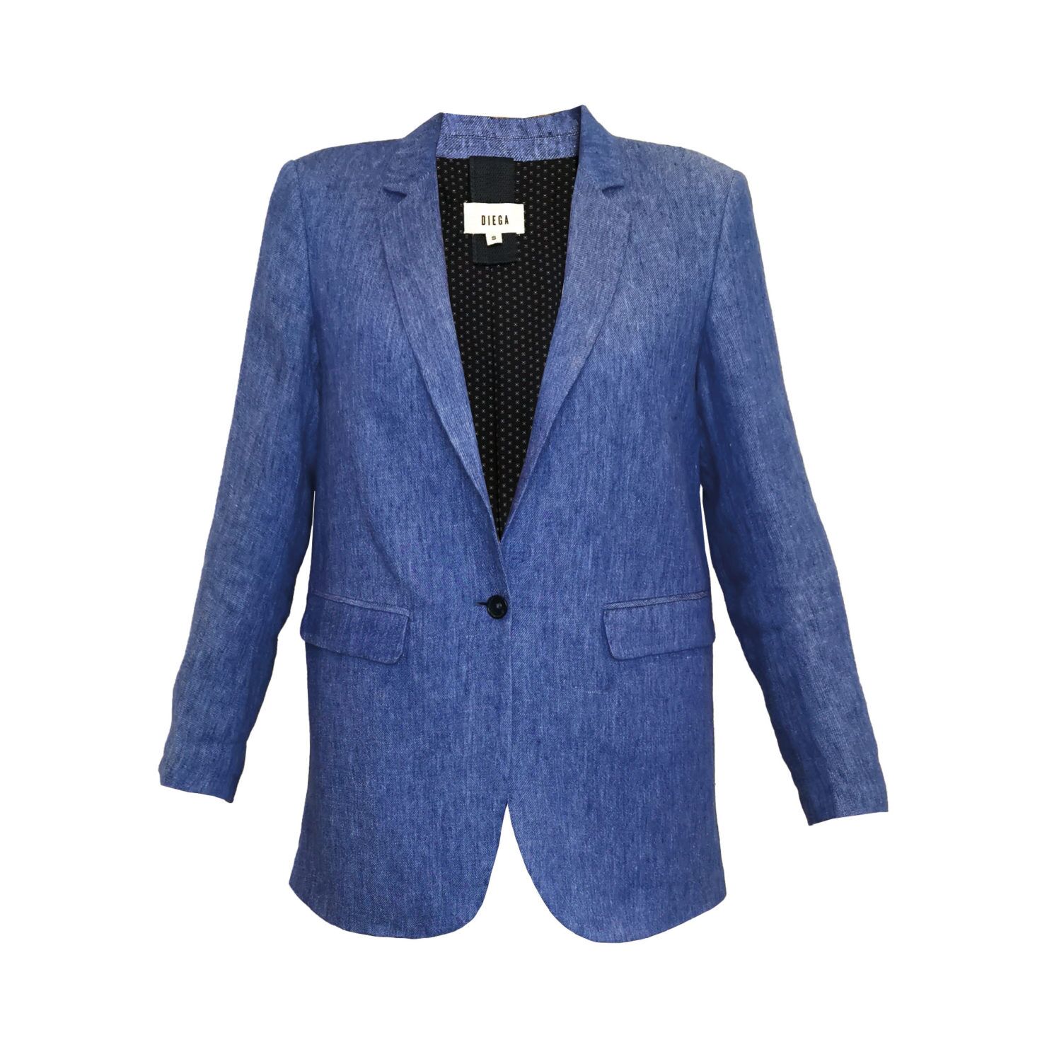 Diega Leinen Blazer Vizzo Blau (1)