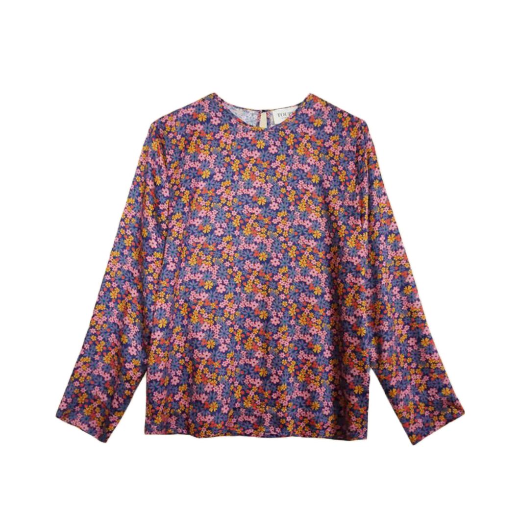 Toupy Blumen Floral Muster Print Viskose Hemd Flo Bluse