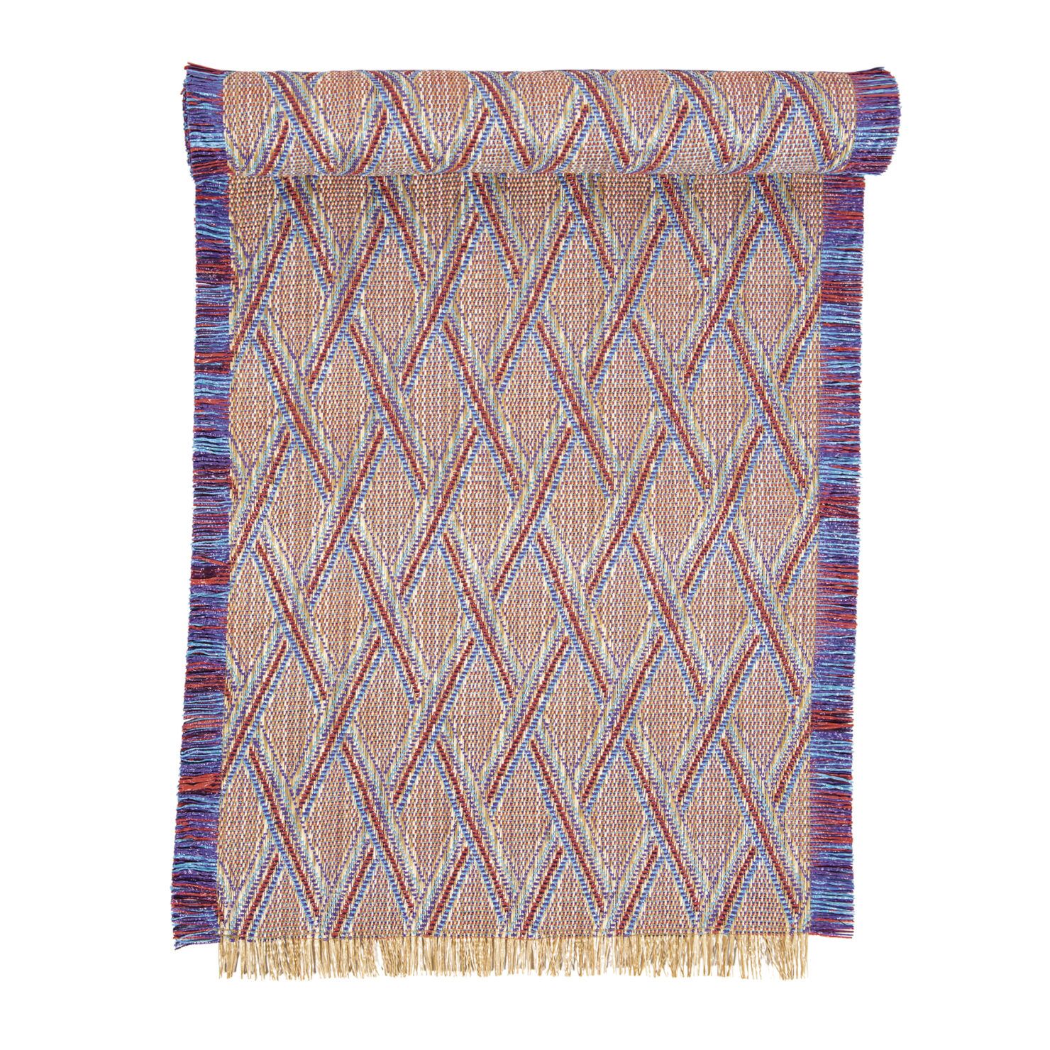 13635 Tulum Table Runner 42x150, Red Aqua