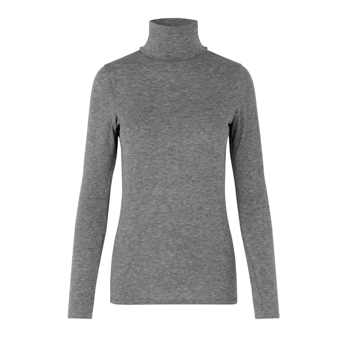 Second Female Matima T Neck Tee Grey Melange Black Rollkragen Pullover (2)