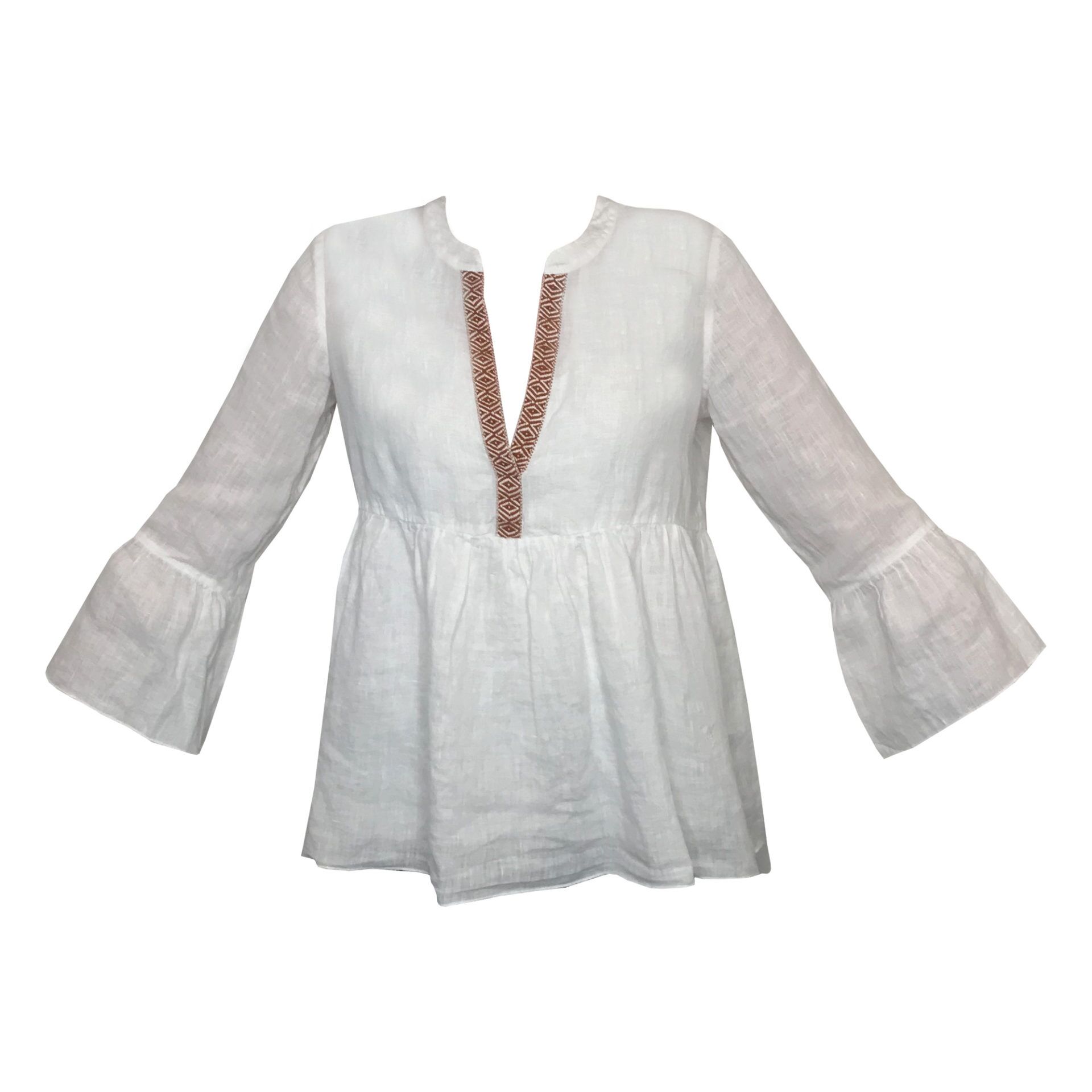 Emily Van Den Bergh Bluse Mit Deko Tape Offwhite (1)