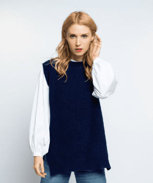 Emily Strick Pullunder Navy Kurz