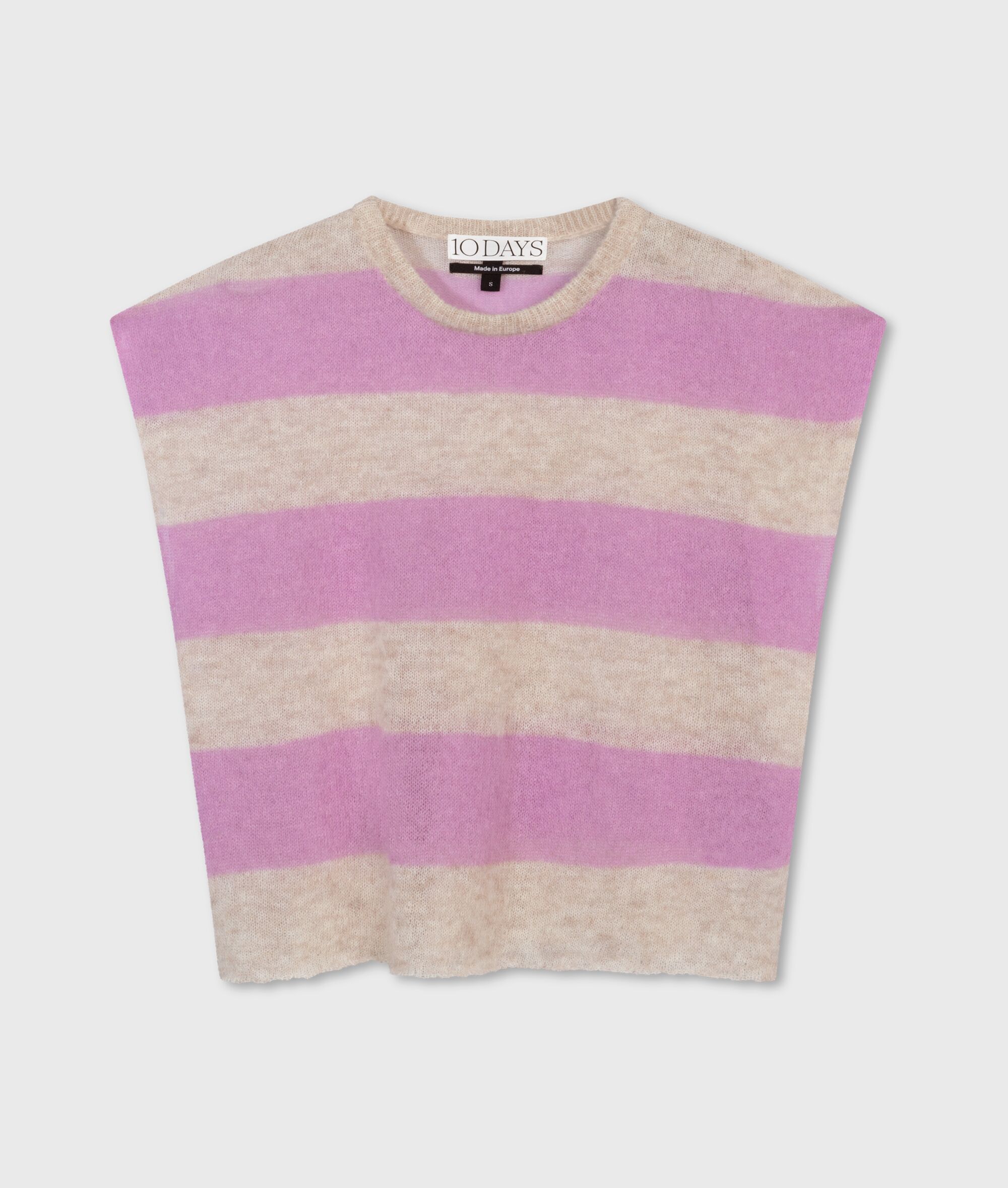 20 607 4202 3051 10days Amsterdam Tee Thin Knit Stripes Light Safari Violett Lila (2)