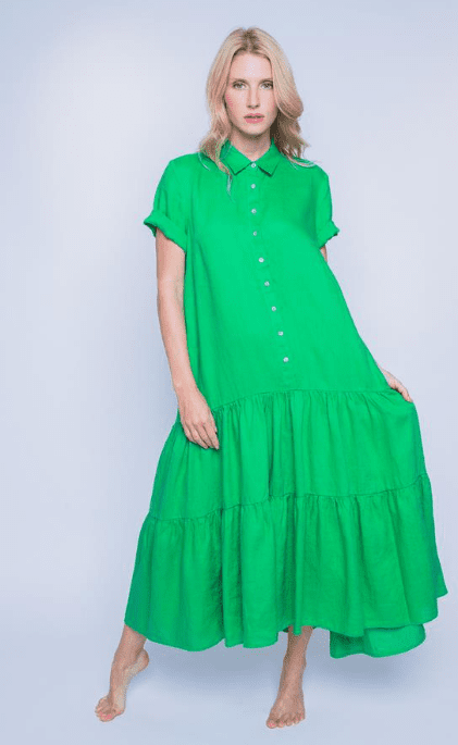 Emily Van Den Berg Kleid Green Gruen Volant