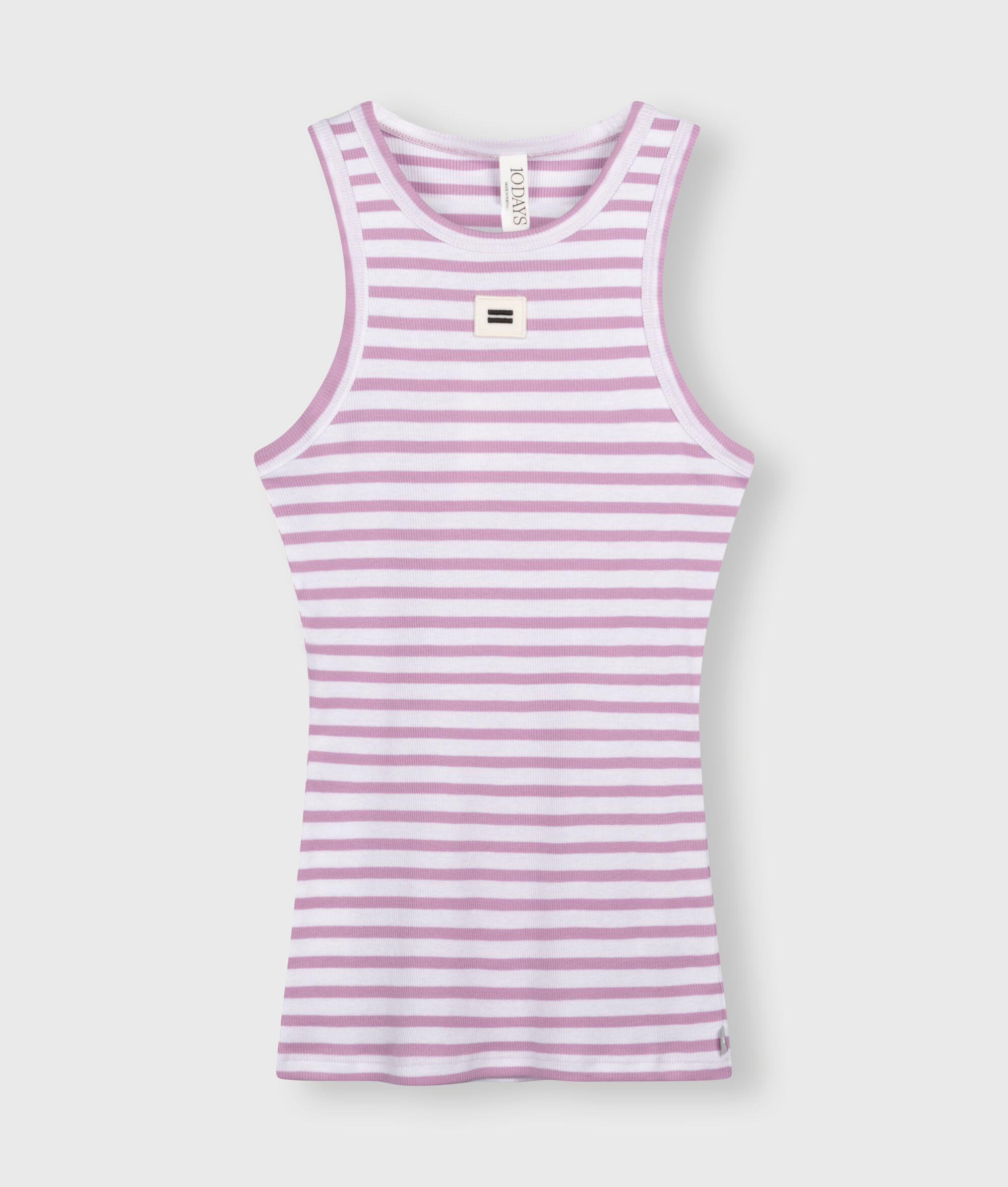 20 461 4202 3040 10days Amsterdam Tank Top Rib Stripes Ecru Violett Lila (2)