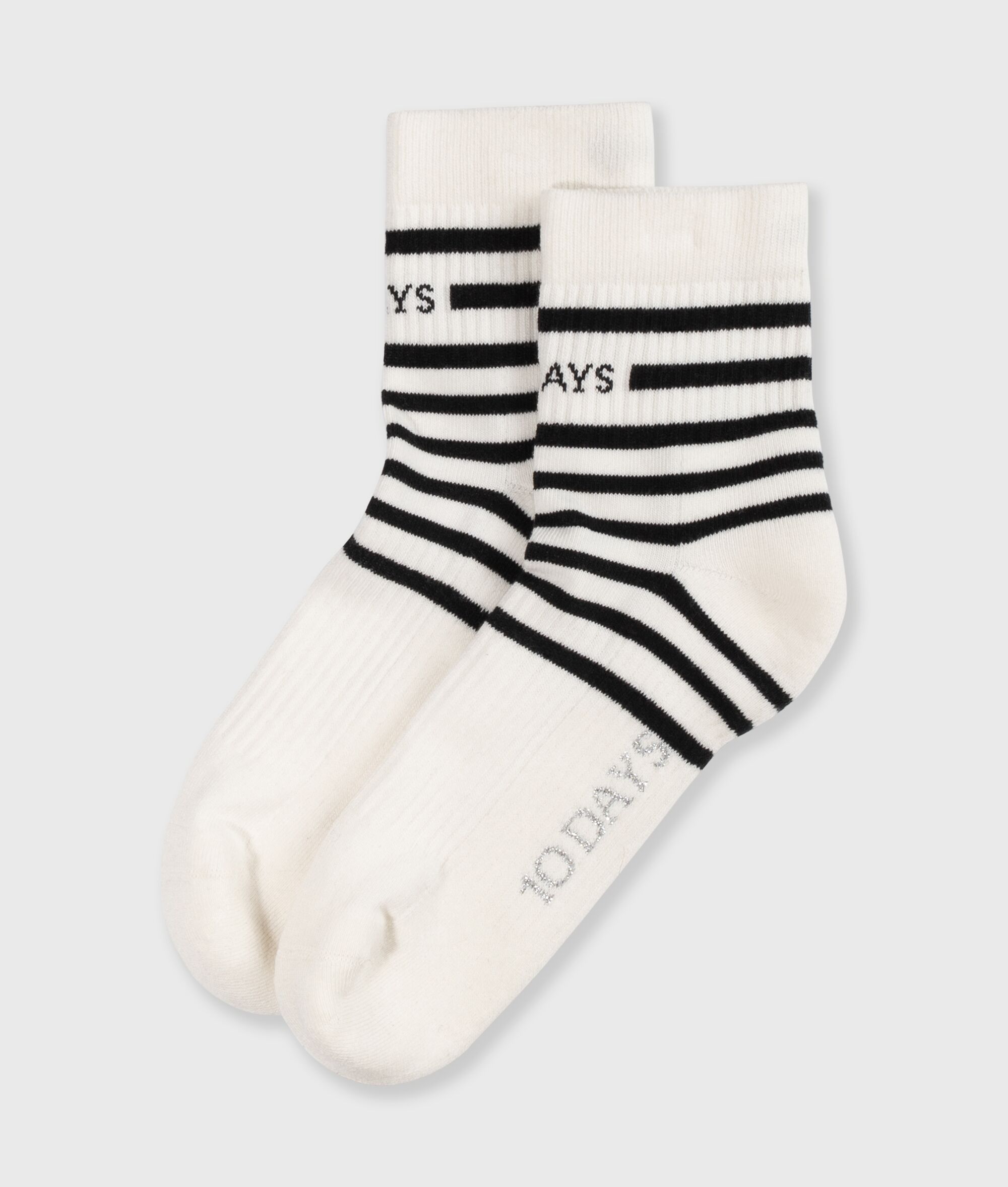 20 932 4203 3006 10days Amsterdam Socks Stripes Ecru Black (2)